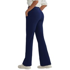 ALONG FIT 주머니가 있는 플레어 레깅스 부츠컷 요가 팬츠 여성용 하이 웨이스트 플레어 팬츠 운동 레깅스 요가 GMY 캐주얼 카프리 로얄블루 M, S, 로열 블루