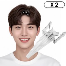 깔끔더하기 앞머리 헤어 뿌리 볼륨 집게핀, 2개, 투명