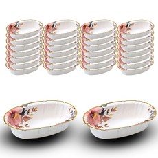 핑크플로라 파티 일회용 종이접시 미니볼 15.5 x 10.5 cm, 1개입, 30개