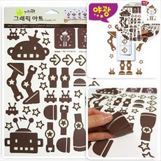 스위치커버 야광 전등 스위치 스티커 아이방 콘센트 로봇친구, 본상품