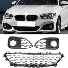 2015-2017 BMW 1 시리즈 F20 스포츠 모델 프론트 범퍼 레이싱 그릴 안개등 프레임 하단 중앙 호환, Black
