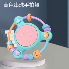 音樂玩具 聲光玩具 益智玩具 早教玩具 音樂鈴 兒童玩具 手搖鈴 安撫玩具 幼教玩具 幼兒玩具, 1個, 串珠音樂手拍鼓(綠)