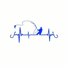 하트 비트 낚시 자동차 스타일링 재미있는 장식 스티커 데칼 오토바이, 3. Blue