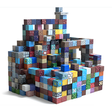 [네오 크래프트] 마인크래프트 자석블럭 대용량 피규어 세트, 1개, 블록200개+캐릭터16개