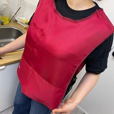 휴대용 방수 포켓 앞치마 어른용 턱받이 노인 환자, 1개, 레드