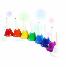 판다디자인몰 8피스 핸드벨 황금종 음악교육악기 핸드터치벨 어린이악기세트 유아악기놀이세트 유아악기장난감