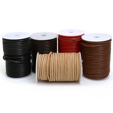 천연 소가죽 오일 원형 가죽끈4mm 5mm 6mm 가방끈 리드줄 위빙백 가죽공예, 4mm, 1. Natural, 1개