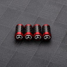 카본 파이버 자동차 휠 타이어 밸브 캡 스템 커버, 1. TX Red BENZ, 1개