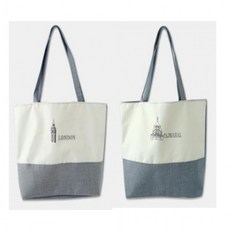 에코백 에코백/무지에코백/투톤에코백/보조가방/가방/패션가방/학원가방/숄더백/인쇄가능, 1개, 투톤 에코백(1번-파리)