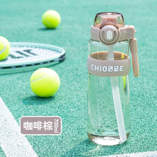 CHIOBBE 運動水壺 700ml 吸管杯, 咖啡棕, 1個
