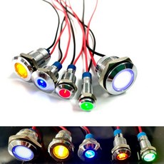 1pcs 6mm 10mm 방수 IP67 금속 LED 경고 표시 등 신호 램프 파일럿 와이어 3V 5V 12V 220V 빨간색, 02 220v, 04 LED Blue, 05 8mm, 1개