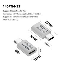 맥북용 고속 충전 어댑터 컨버터 데이터 동기화 USB C OTG PD140W C타입 8K 60Hz, CM-CG ZT, 1개