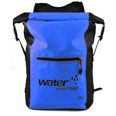 戶外防水包 桶包 沙灘野營登山休閒潛水遡溪遊泳海邊漂流背包25L 防水袋 遊泳包 防水背包 漂流袋, 天藍色