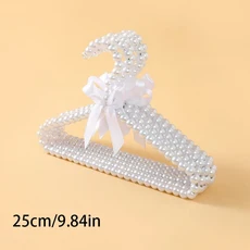 우아한 진주 리본 원 코트 행어 옷장 보관 랙 공간 절약 의류 정리함 20 cm 25 30cm 1, 25cm White, 1pc, 01 1pc