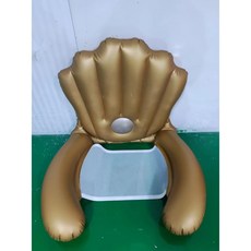 充氣貝殼網浮排 水上躺椅 摺疊水上浮床 PVC貝殼座椅, 金色,78*90*70CM, 1個