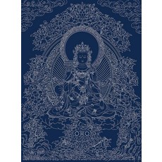 불상 탱화 그리기 배경 백묘 및 캔버스 밑그림, 순면 유화 캔버스+미술도구 미포함, 60x80, 시안 보현보살 용 뱀