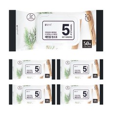 맑은하루 에탄올 청소포 도톰한 엠보싱 청소용 물티슈 50매, 5개