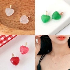 14K GOLD 컬러 하트 원석 금 목걸이 펜던트 nys+8576BX