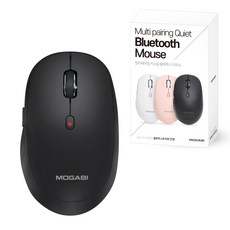 모가비 멀티페어링 저소음 블루투스 5.0 마우스, 블랙, MOG-115