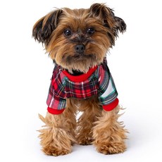 Rocky 보온 재킷 의류 플리스 안감 스웨터 개 강아지용 따뜻한 코트 바디수트 우주복 원피스 조끼 반려동물 잠옷 레그 워머 포함 소형 중형 대형견 고양이용 (, White Plaid