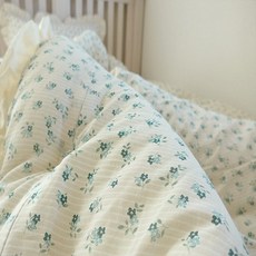 은남침구 포근한 천연소재 아사면 사계절침구 라인플라워 차렵 슈퍼싱글이불+베개세트-2color 484738
