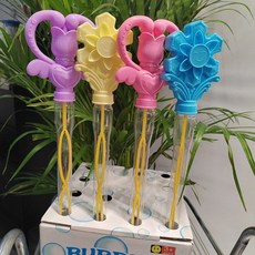 비눗방울기계 대형 스틱 어린이 장난감 놀이공원 대형 행사 테마파크 상업용, 꽃 버블스틱 +트레이트, 1개