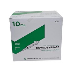 한국백신 일회용 주사기 10ml 23g 100p, 1개