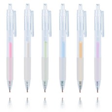 6개입 속건성 글루펜 (리필 12개 ) 글쓰기처럼 사용하기 쉬운 정밀 제어 공예 스크랩북킹 만들기용, Multicolored