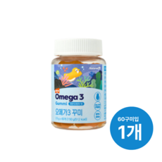네추럴라이즈 오메가3 꾸미 키즈 유아 어린이 아기 젤리 레몬오렌지맛 60구미 1개, 60회분