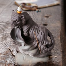 老虎造型紫砂倒流香爐家居擺件, 虎虎生風擺件