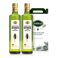 [선물포장] 소르바스 해바라기씨유 500ml 2병 오일 선물세트, 1세트