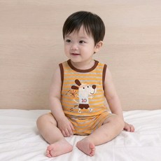 맘앤밥 신생아용 바스켓독 민소매 롬퍼 G010BCAS015