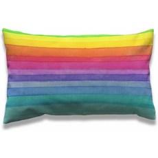 AOYEO 레인보우 던지기 베개 커버 12x20 인치 LGBT 기하학적 여름 컬러풀 스트라이프 직사각형 케이스 가정용 장식용 코튼 린넨 쿠션 침대 소파용