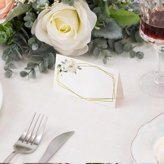 精美小清新花花卡片 手寫可填寫留言卡 花色線條裝飾卡片 婚禮展示卡, 【1包100片】, 1個