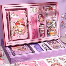 Sunsunmol Dakku 日記裝飾綜合禮品套組, 粉紅兔