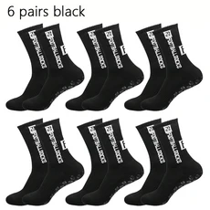 쿠쿠스토어 4/5/ 쌍 축구 양말 남녀 공 미끄럼 방지 통기성 스포츠 두꺼운 타월 바닥 트레이닝 요가, 01 38-45, 07  Pairs Black