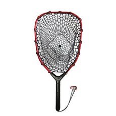 釣友俱樂部 路亞飛蠅一體硅膠抄網 海釣便攜式網兜 鋁合金網框, 紅框黑網