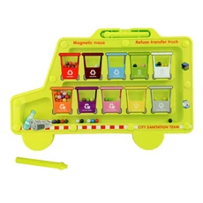 3-세를 위한 어린이 퍼즐 연습 주의 및 집중력 훈련 게임을 자기 디지털 구슬 미로 장난감, 03 Green