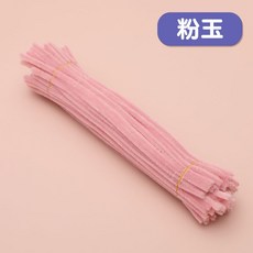 百貨大倉‹手工扭扭棒› 超密絨DIY毛絨條，兒童益智玩具手工材料，創意花束毛條毛根, 粉玉色1捆（約100根）【加密款】, 1個