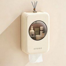 벽걸이 정리함 투명 창문 주방 욕실 다용도 정리함, 아이보리, 1개