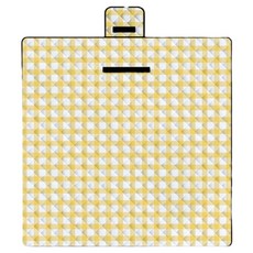 StarR NATURE 울트라소닉 피크닉 매트, 옐로 + 화이트 그리드