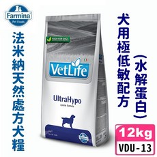 法米納 Farmina UltraHypo 犬用極低敏配方(水解蛋白) 12kg 狗飼料 VDU-13, 1個