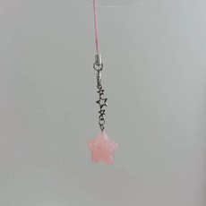 다섯개 별 휴대폰 체인 크리스탈 비즈 태슬 오각형 자동차 열쇠 고리 Y2K 다채로운 키 펜던트 귀걸이 목걸이 소재, Pink, 1개