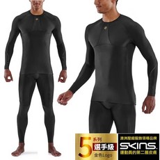 【澳洲 SKINS】送》男 5系列選手級壓縮長袖上衣 緊身衣 運動衣 壓縮衣 壓力衣 抗紫外線 SF0050005