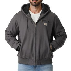 TUAOVA 남성용 작업 코트 워시드 덕 플리스 안감 방수 작업복 핏 편안한 겨울 후드 액티브 재킷 카키