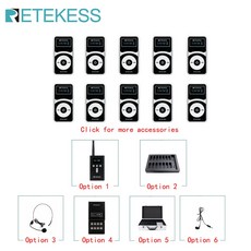 Retekess T130P 무선 시스템 수신기 방문 무선 가이드 헤드셋 안내 마이크 교회, 1 receiver