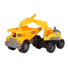 바니랜드 라이노 덤프 + 포크레인 작동완구, 멀티 컬러, 1개