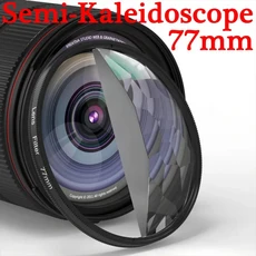 KnightX 만화경 프리즘 소용돌이 필터 특수 효과 사진 액세서리 렌즈 ND UV 가변 58mm 62mm 67mm 72mm 77mm, 01 Add 67mm Adapter, 08 77 Semi-Kaleidoscope
