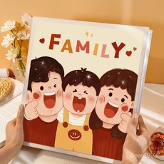 【新品上架】相冊本大容量紀念冊插頁5寸6寸三寸照片卡冊拍立得收納冊家庭影集, 【一家四口-男孩】藍色1全5寸600張【橫豎/塑封都可裝】