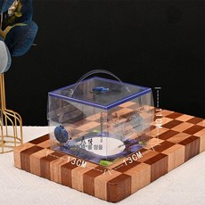 조각케이크 포장용기 앞열림 포장상자 원형 디저트용기, 1개, 맛있는 블루 비주머니 손잡이+종이 트레이